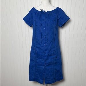 Mojito lady 100% linen off the shoulder dress